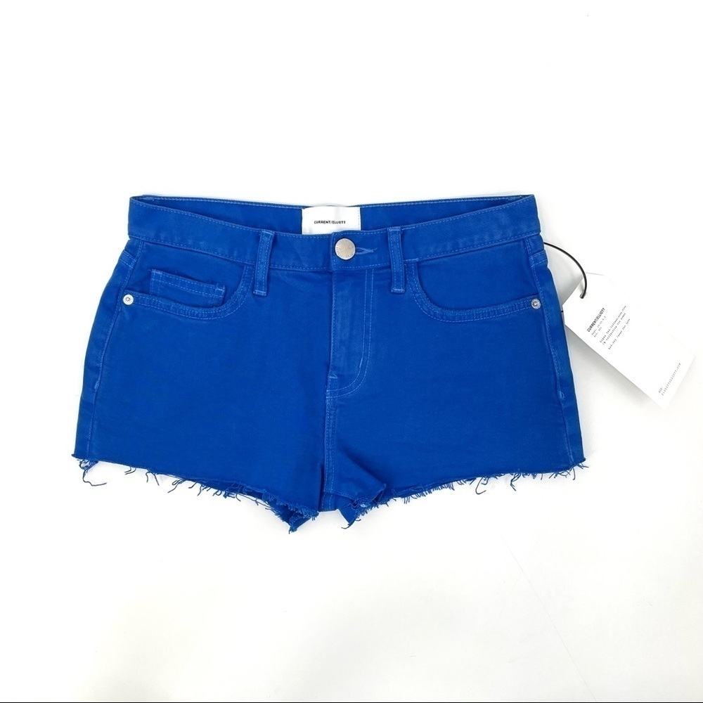 NEW! The Boyfriend Short in Blue with Raw Hem - Picture 3 of 15